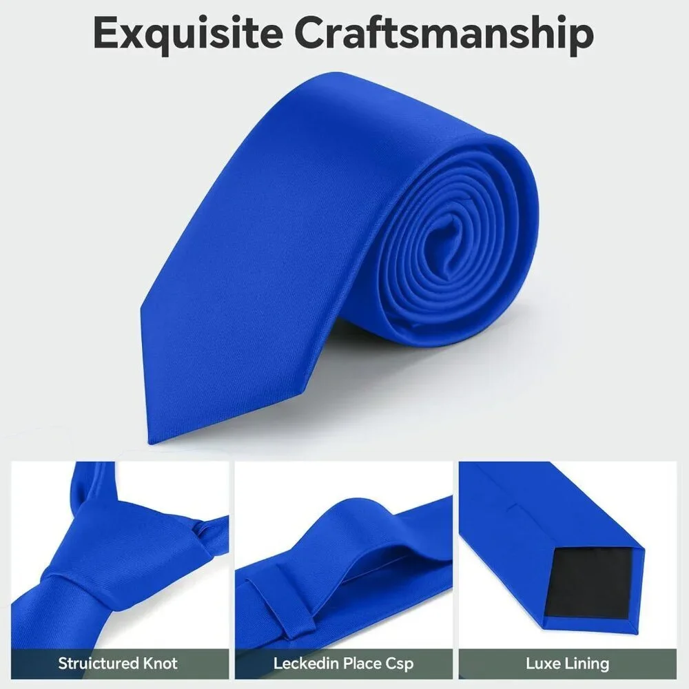 Men's Blue Solid Pure Color Formal 3.15